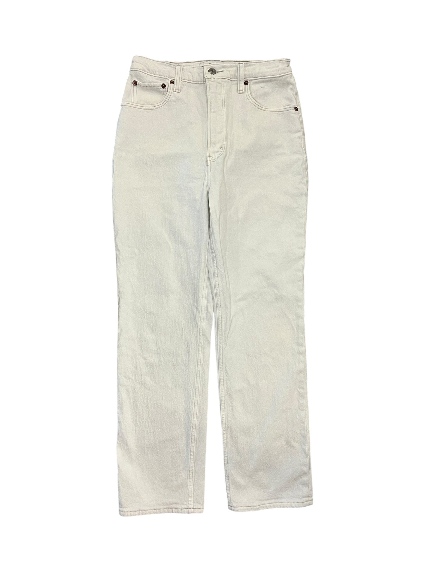 Jeans Straight By Abercrombie And Fitch In White Denim, Size:6