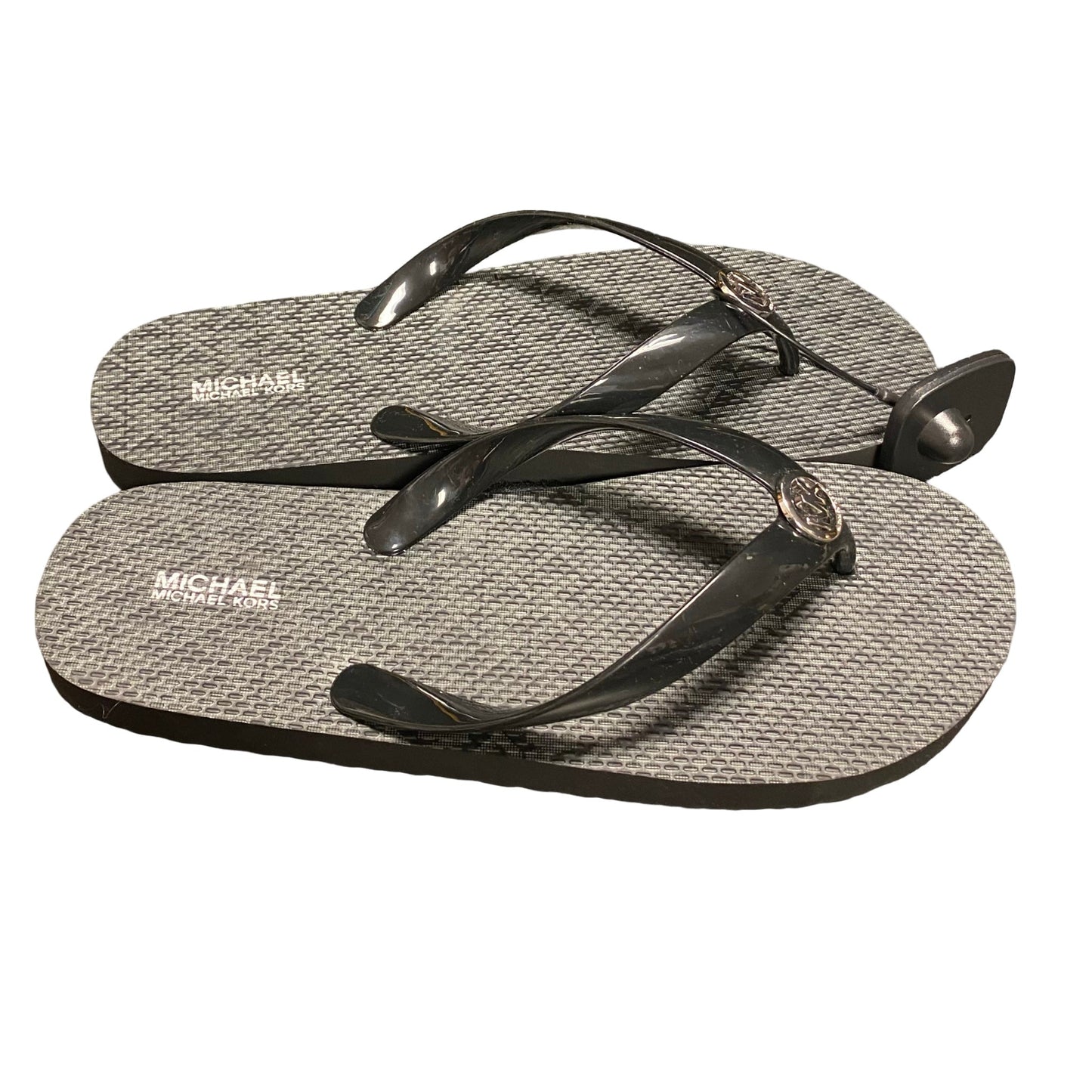 Sandals Flip Flops By Michael By Michael Kors In Black, Size:9