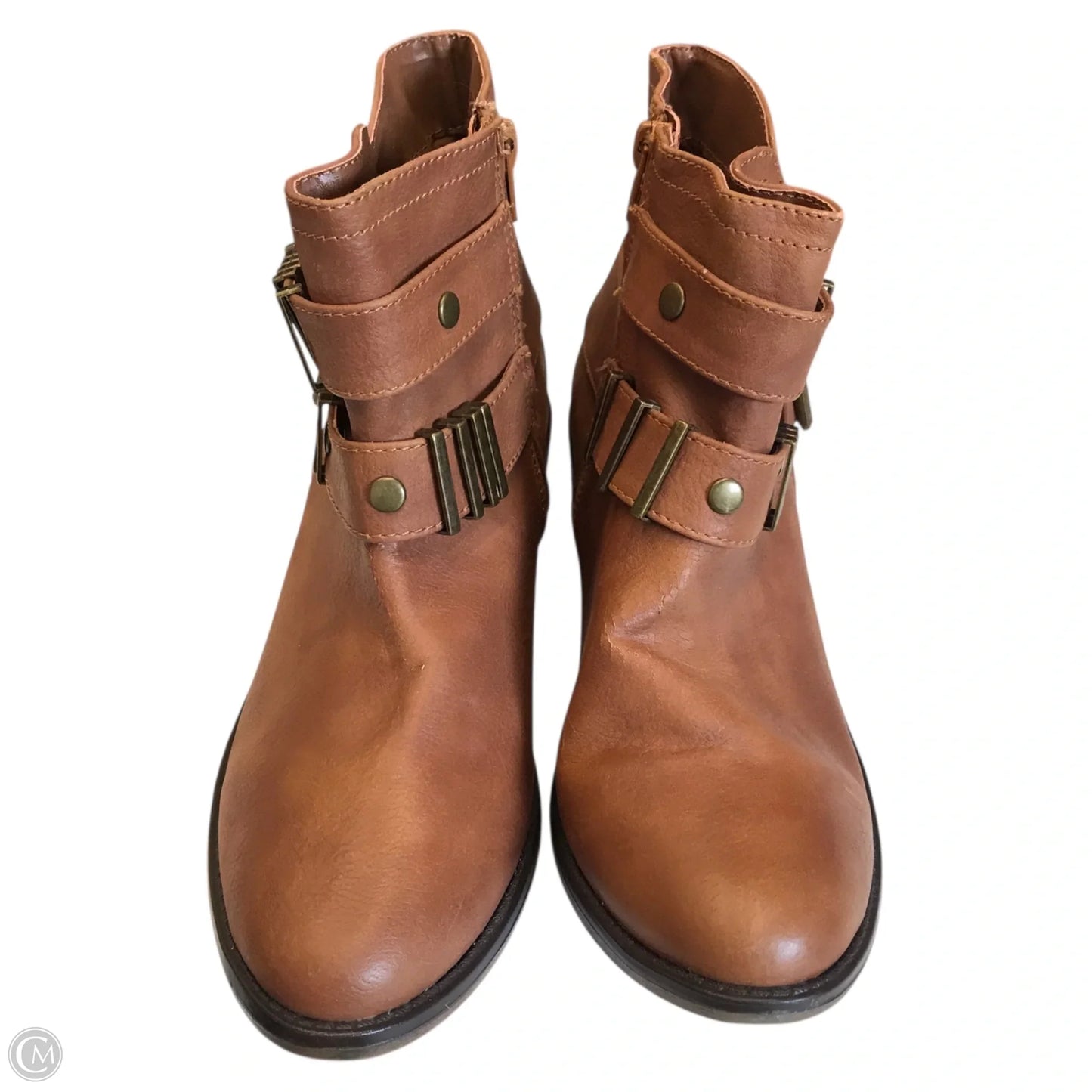 Boots Ankle Flats By Just Fab In Brown, Size: 9