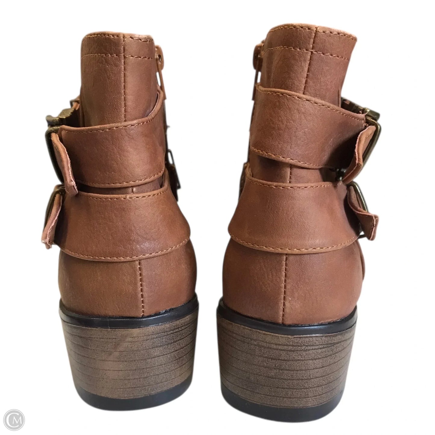 Boots Ankle Flats By Just Fab In Brown, Size: 9