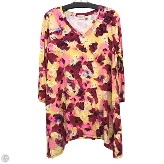 Top Long Sleeve By Logo In Floral Print, Size: 1x