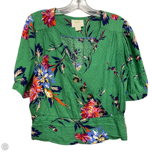 Top Short Sleeve By Maeve In Green, Size: M
