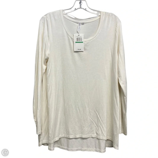 Top Long Sleeve By Cable And Gauge In Cream, Size: L
