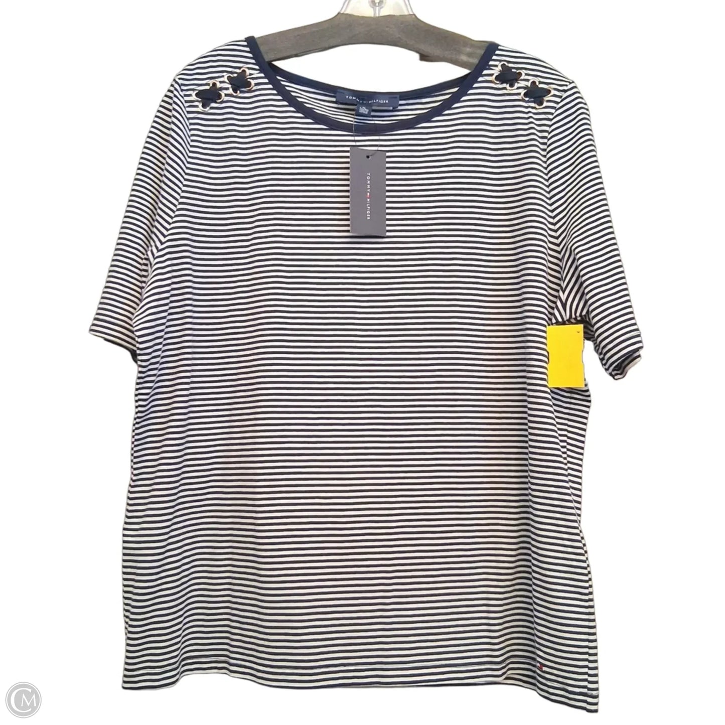 Top Short Sleeve By Tommy Hilfiger In Striped Pattern, Size: Xl