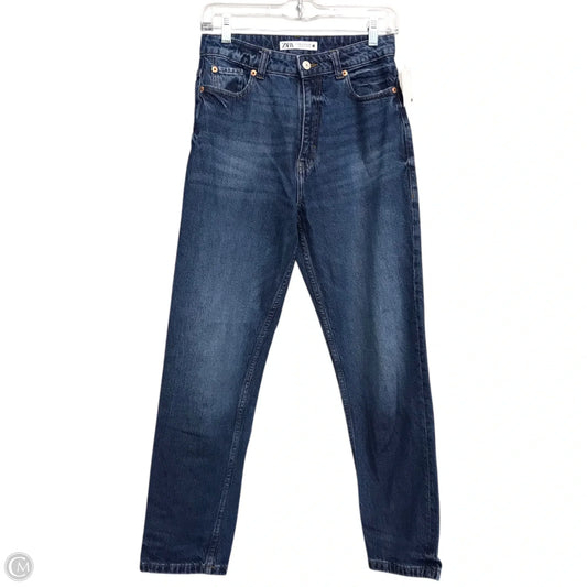 Jeans Straight By Zara In Blue Denim, Size: 4