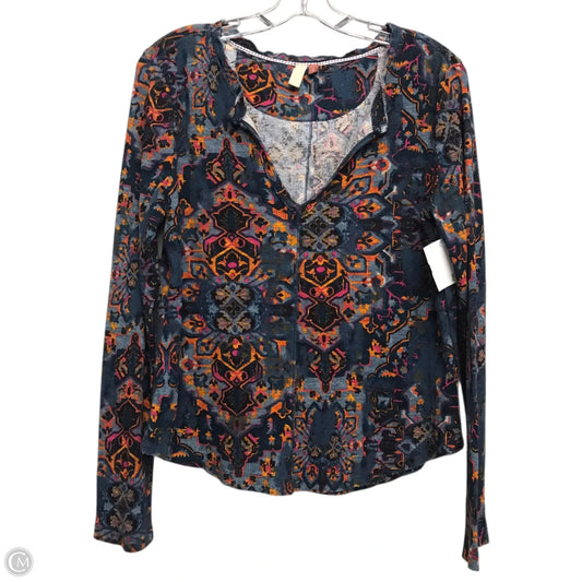 Top Long Sleeve By Pilcro In Blue, Size: M