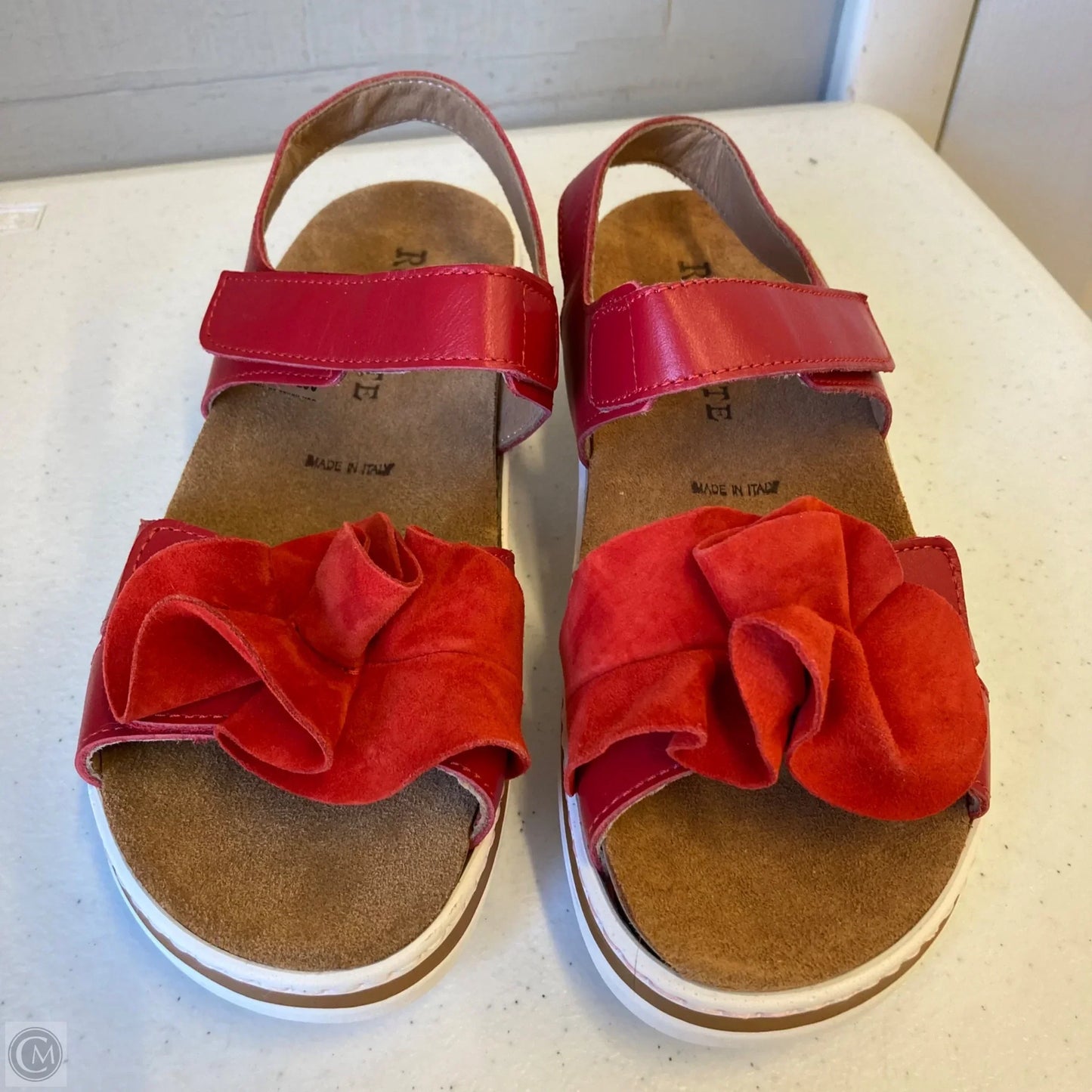 Sandals Flats By Ron White In Red & Tan, Size: 6