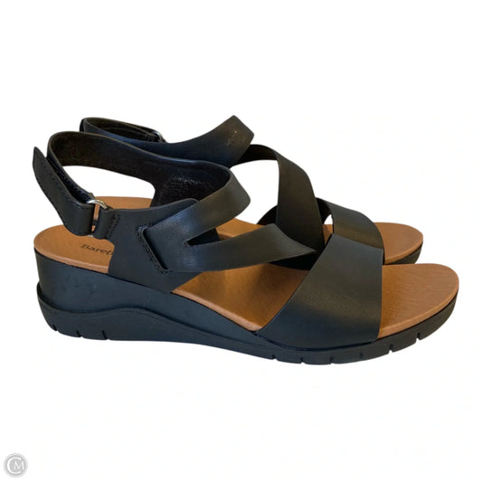 Sandals Heels Wedge By Baretraps In Black & Tan, Size: 8