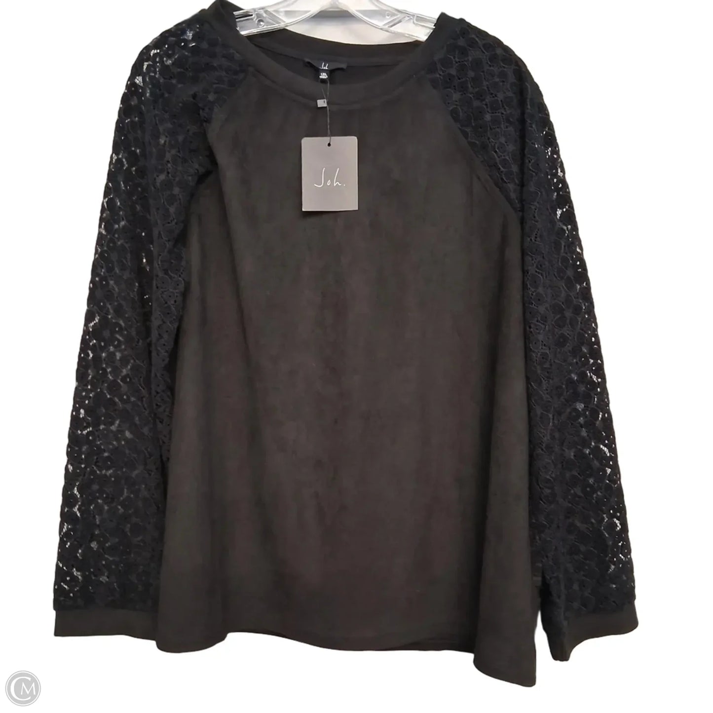Top Long Sleeve In Black, Size: 1x