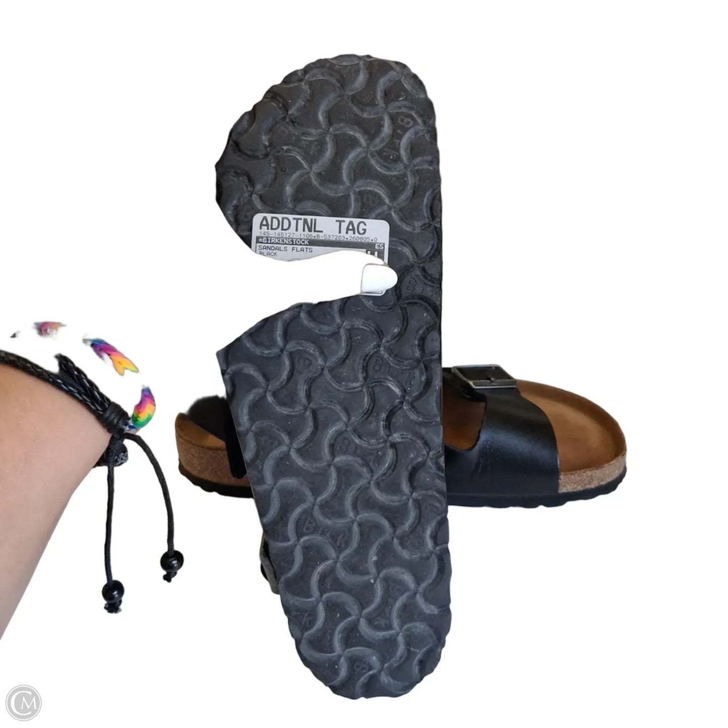 Sandals Flats By Birkenstock In Black, Size: 10