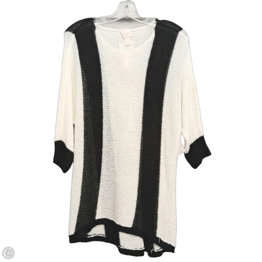 Sweater By Chicos In Black & White, Size: L