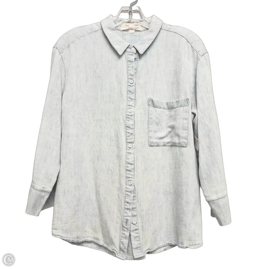 Top Long Sleeve Basic By Cloth & Stone In Blue Denim, Size: L
