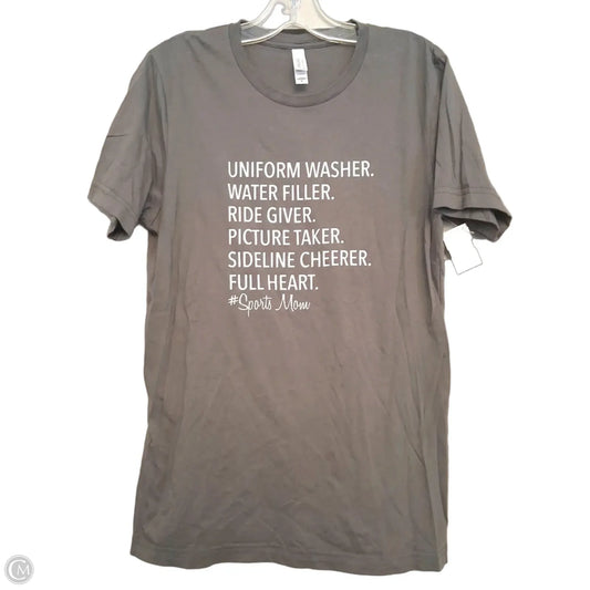 Top Short Sleeve By Canvas In Grey, Size: M