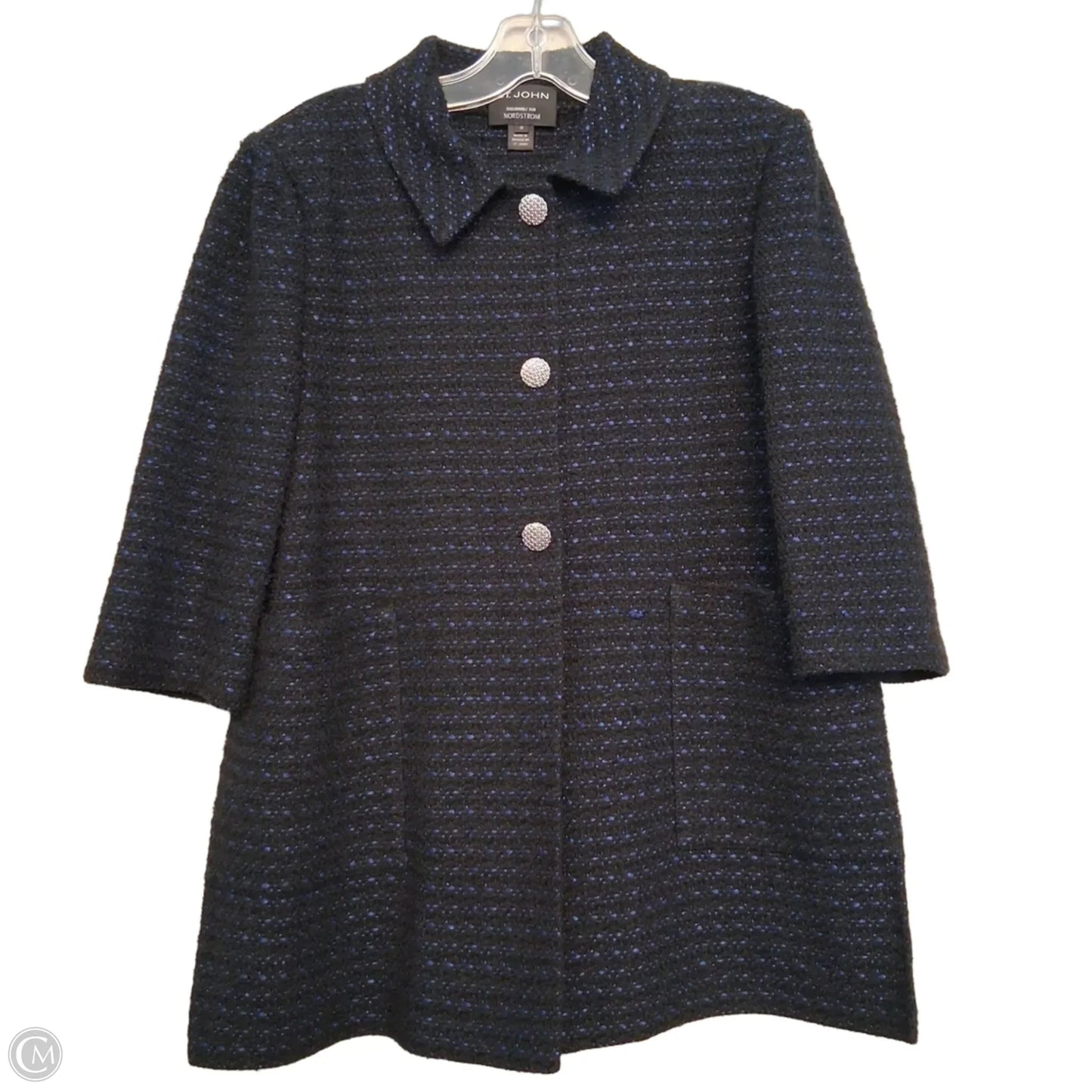 Blazer By St John Knits In Black & Blue, Size: M