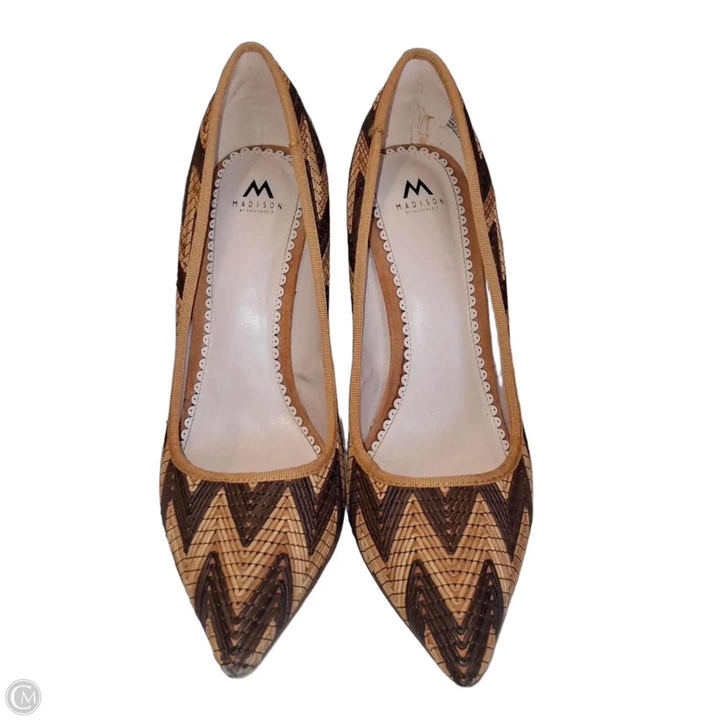 Shoes Heels Stiletto By Shoedazzle In Tan & Black, Size: 10