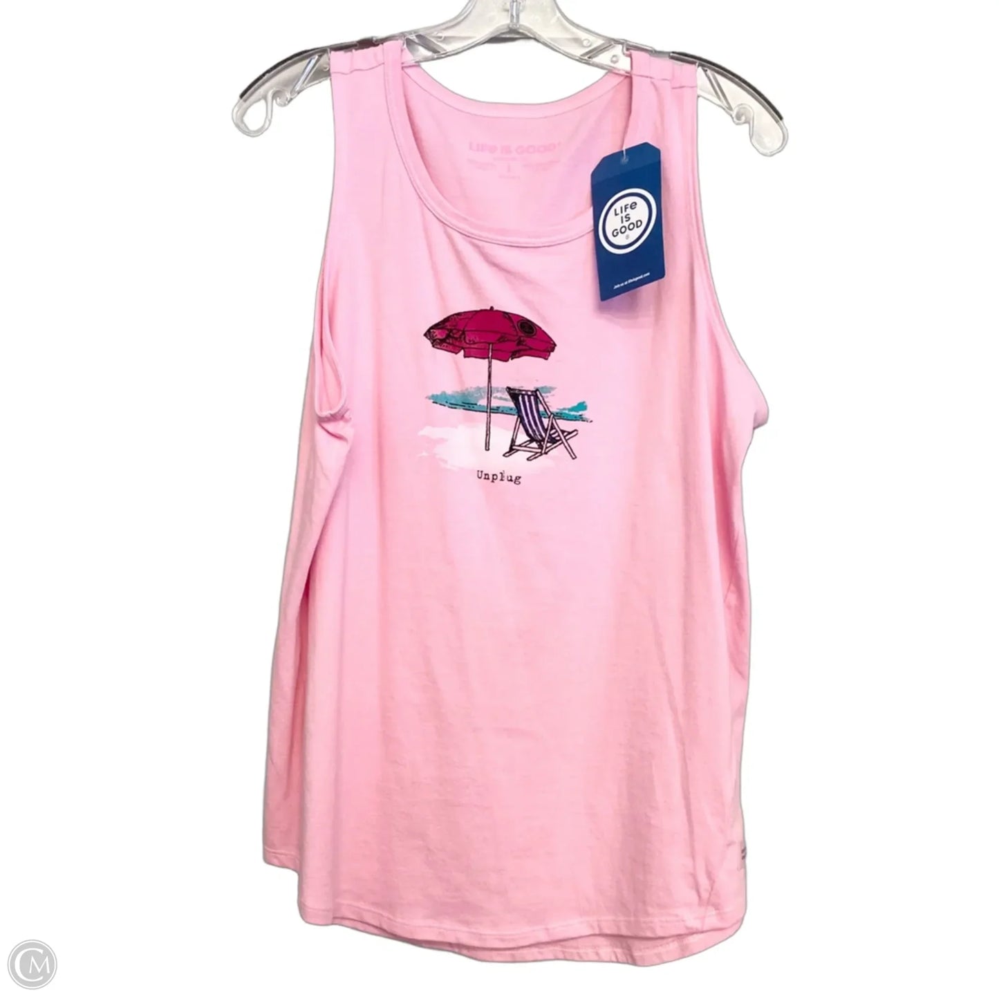 Top Sleeveless By Life Is Good In Pink, Size: L
