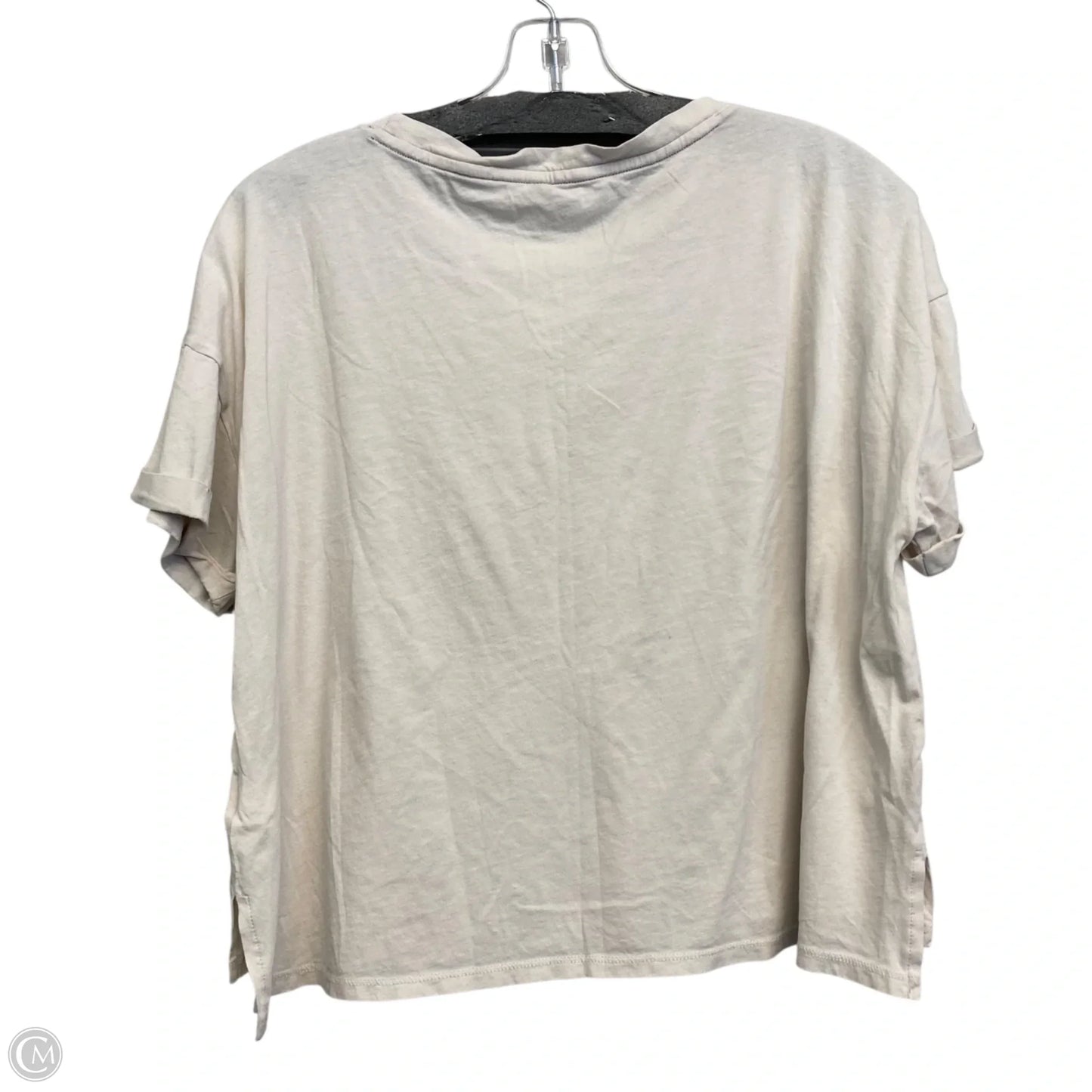 Top Short Sleeve By Calvin Klein In Beige, Size: L