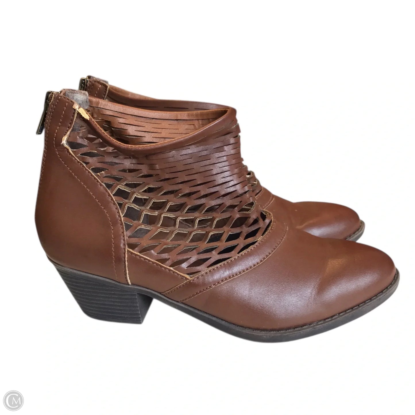 Boots Ankle Heels By Sugar In Brown, Size: 8