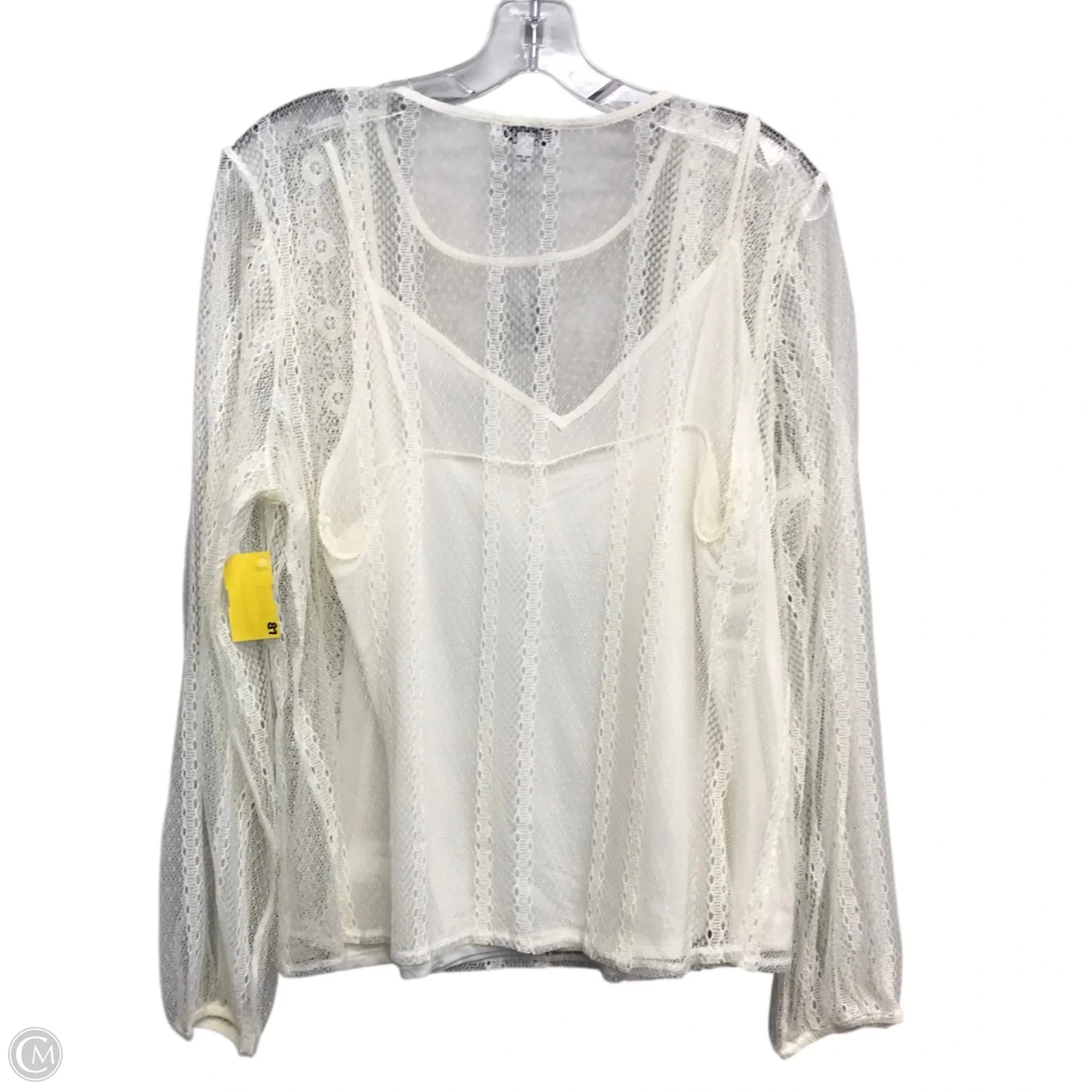 Top Long Sleeve By Express In Cream, Size: L