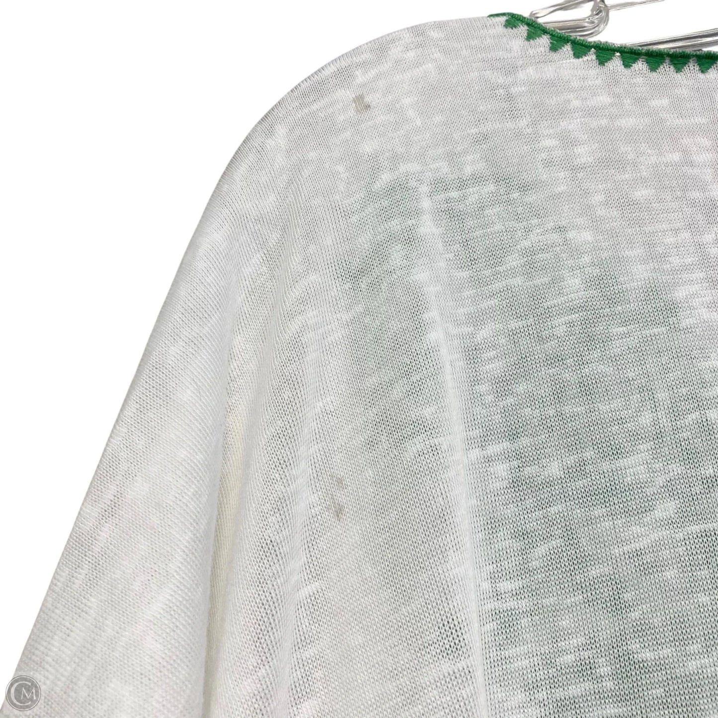 Top Short Sleeve By Chicos In Green & White, Size: S