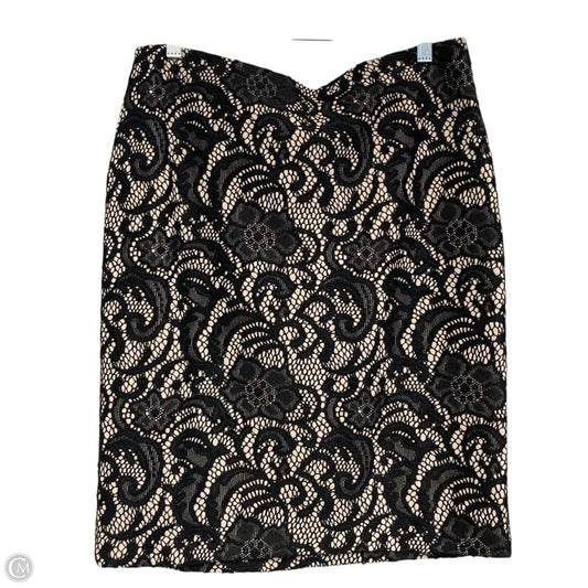 Skirt Midi By Ann Taylor In Black & Tan, Size: 8