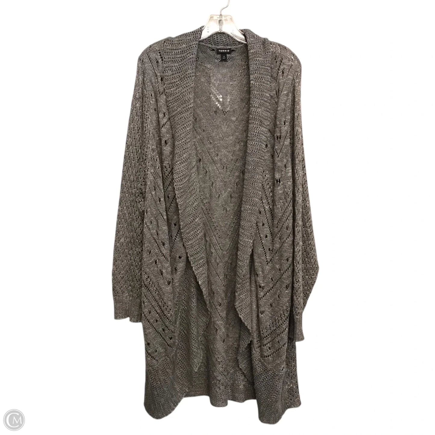 Sweater Cardigan By Torrid In Black & White, Size: 4x