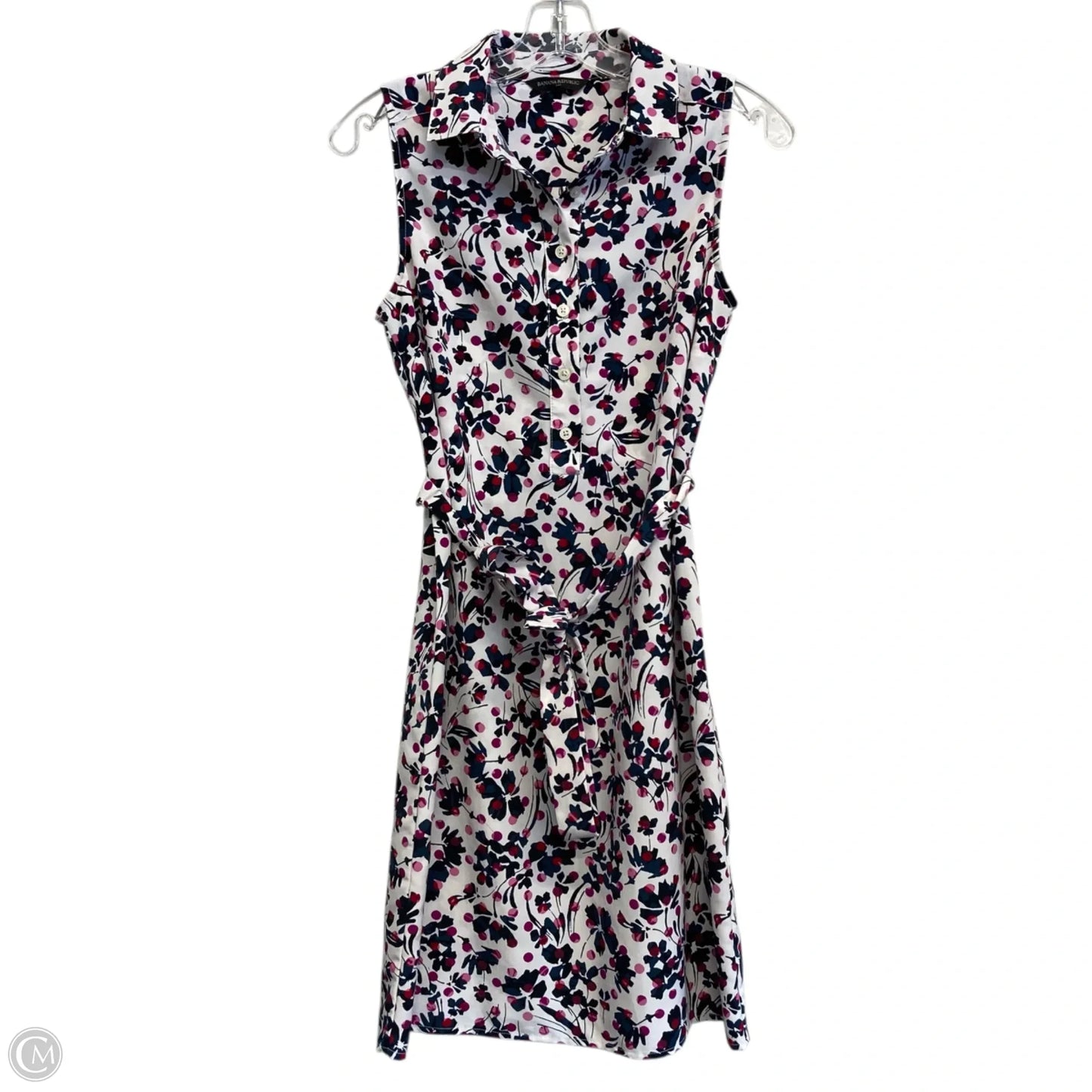 Dress Casual Short By Banana Republic In Blue & White, Size: Xs