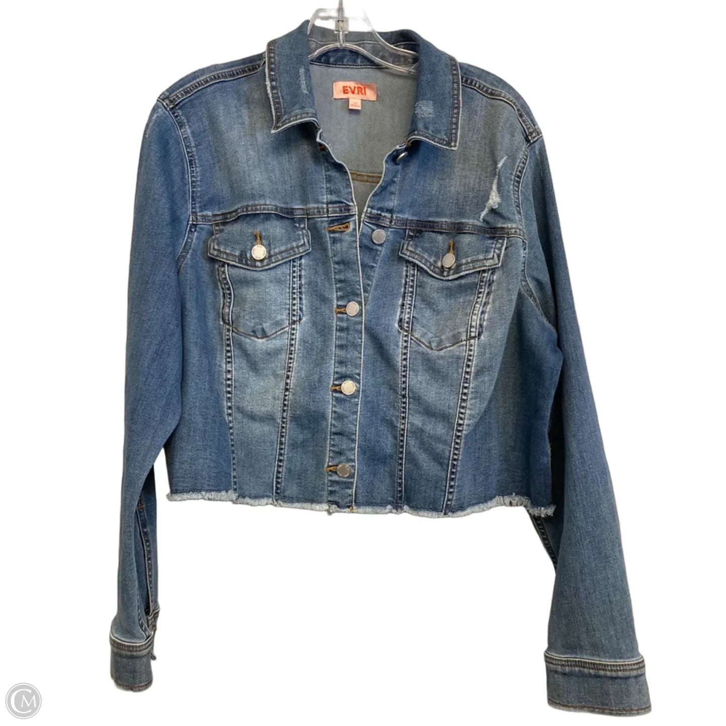 Jacket Denim By Evri In Blue Denim, Size: 1x