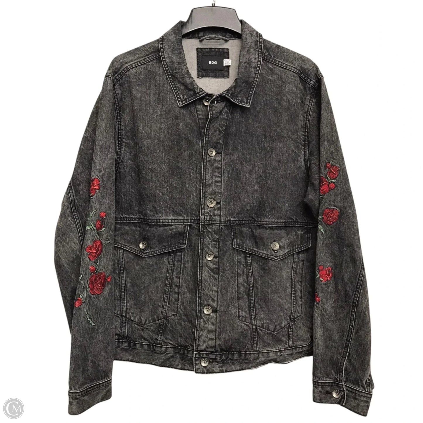 Jacket Denim By Bdg In Black Denim, Size: Xl