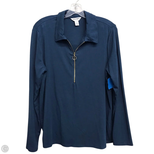 Top Long Sleeve By Nine West In Blue, Size: L