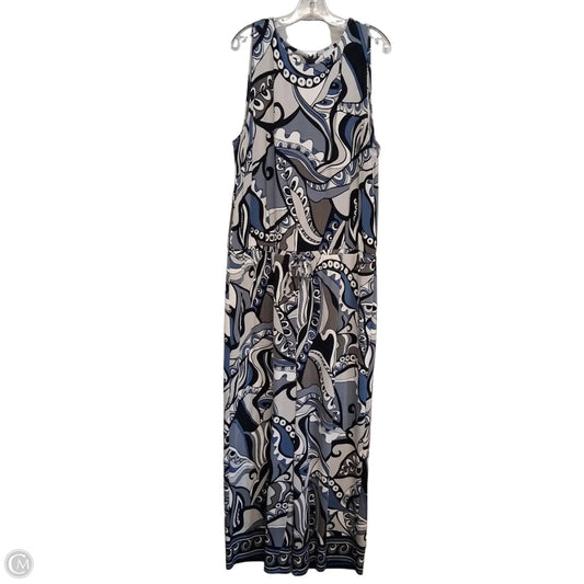 Jumpsuit By Chicos In Blue & White, Size: Xl