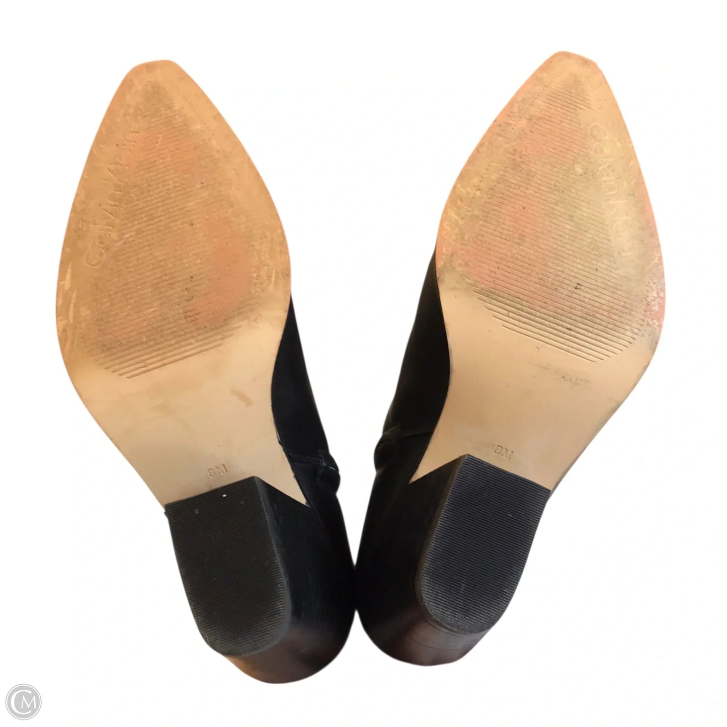 Boots Ankle Heels By Calvin Klein In Black, Size: 8