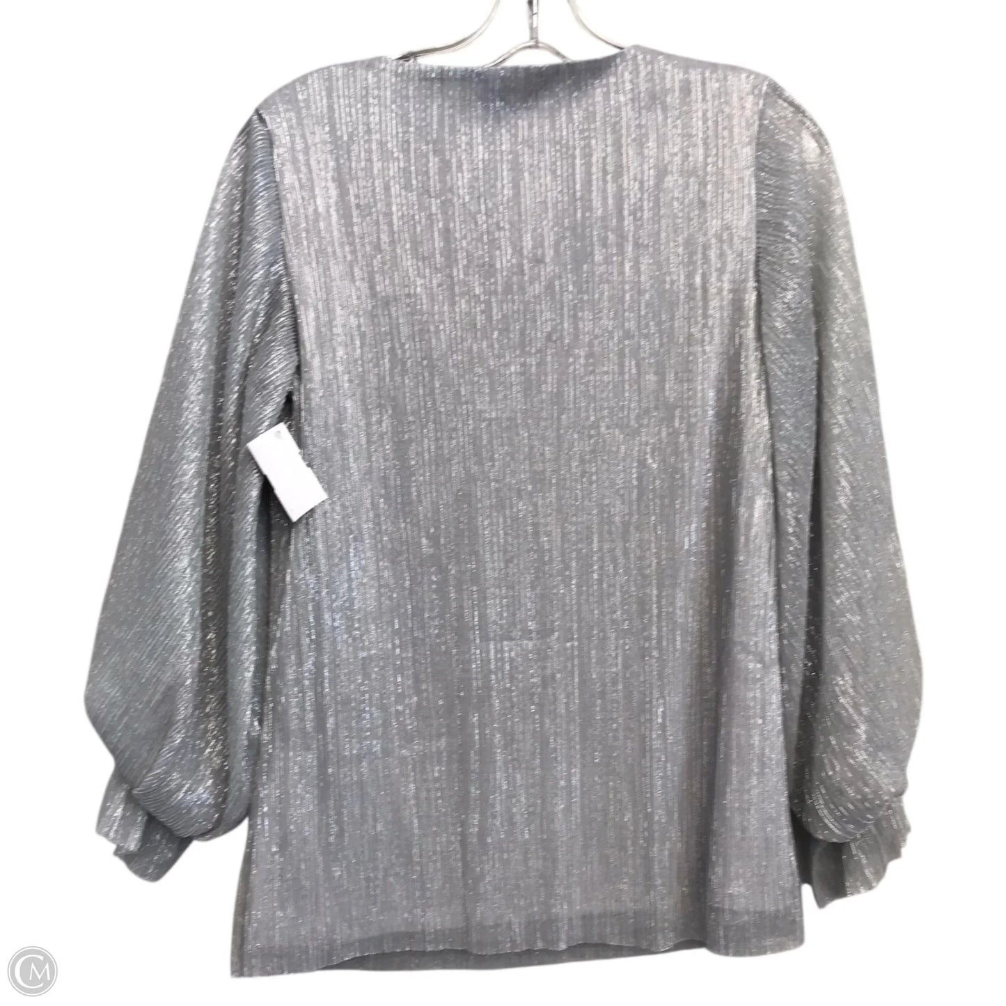 Top Long Sleeve By Cece In Silver, Size: S