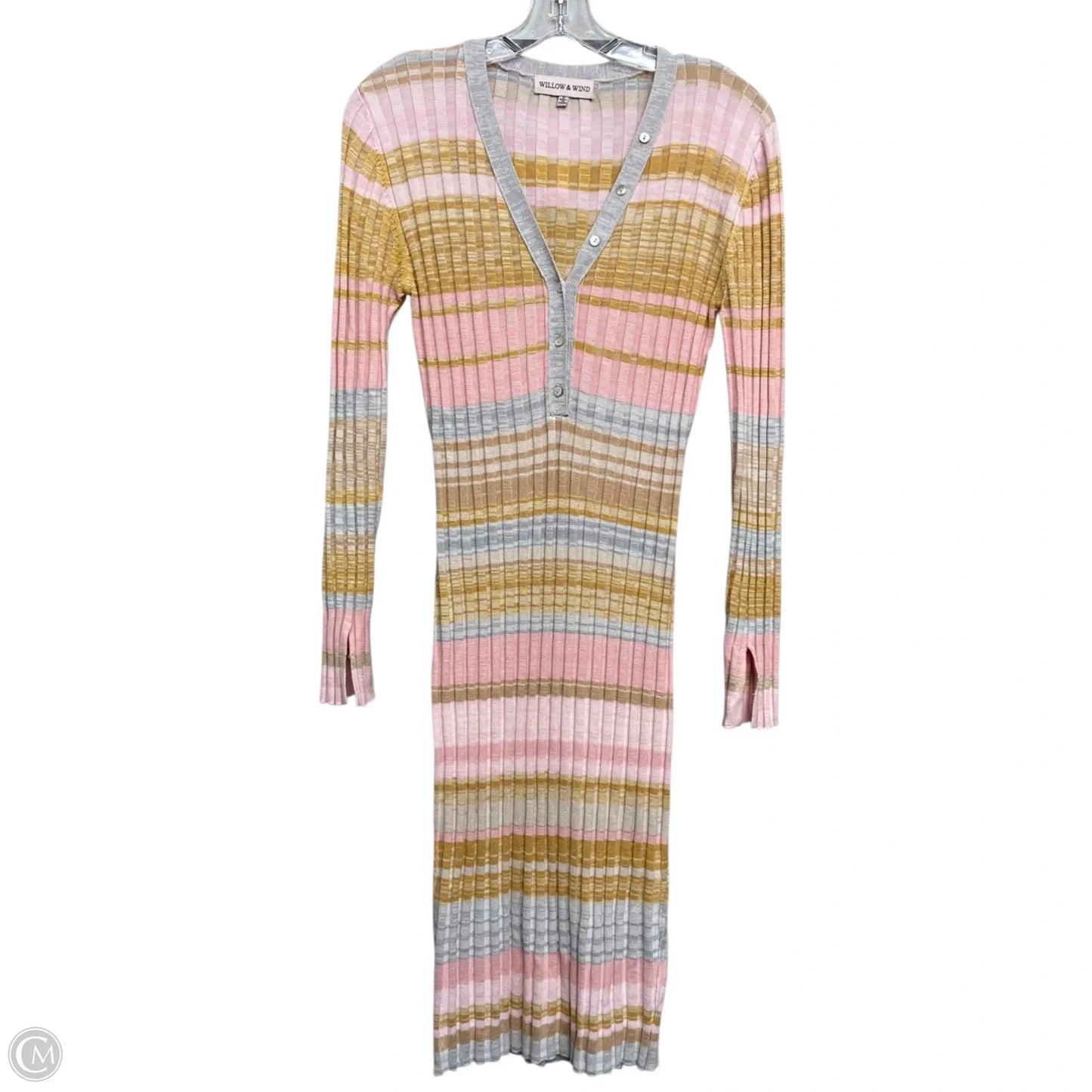 Dress Casual Midi By Willow and Wind In Striped Pattern, Size: S