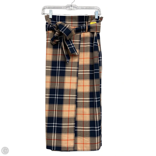 Skirt Midi By H&m In Plaid Pattern, Size: 4