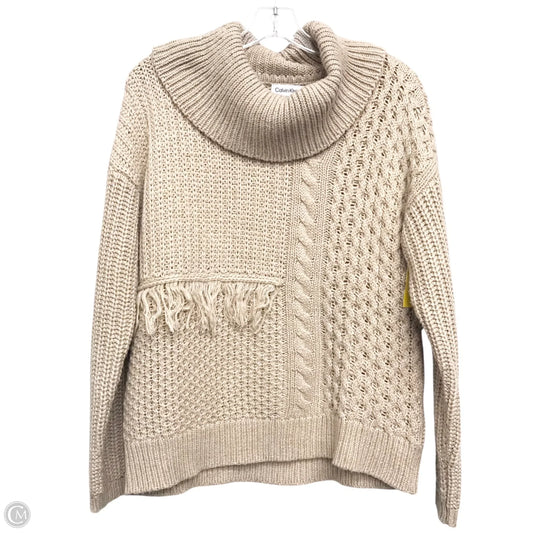 Sweater By Calvin Klein In Tan, Size: M