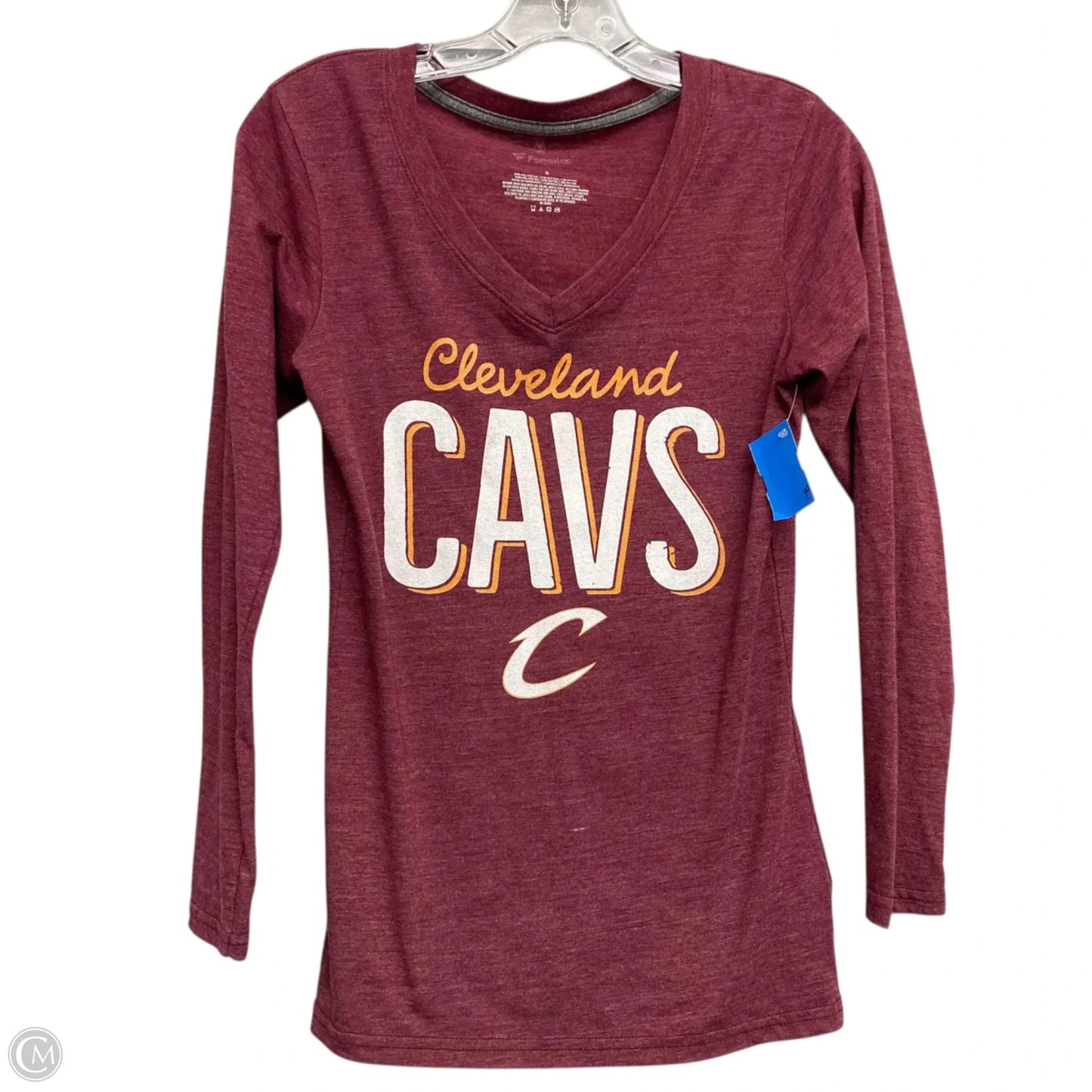 Athletic Top Long Sleeve Crewneck By Fanatics In Maroon, Size: S