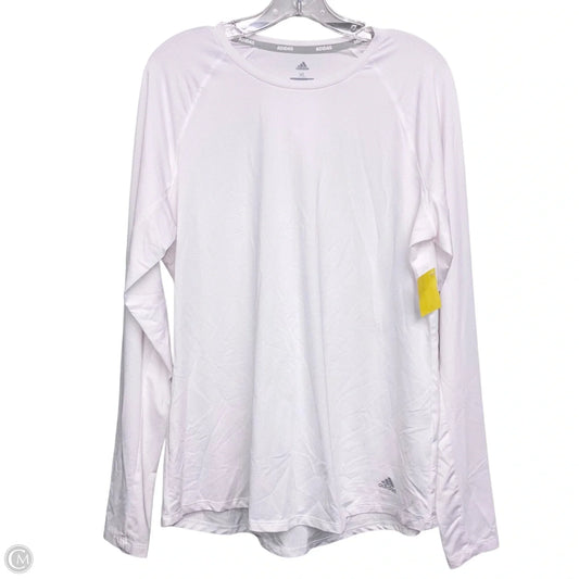 Athletic Top Long Sleeve Crewneck By Adidas In Pink, Size: Xl