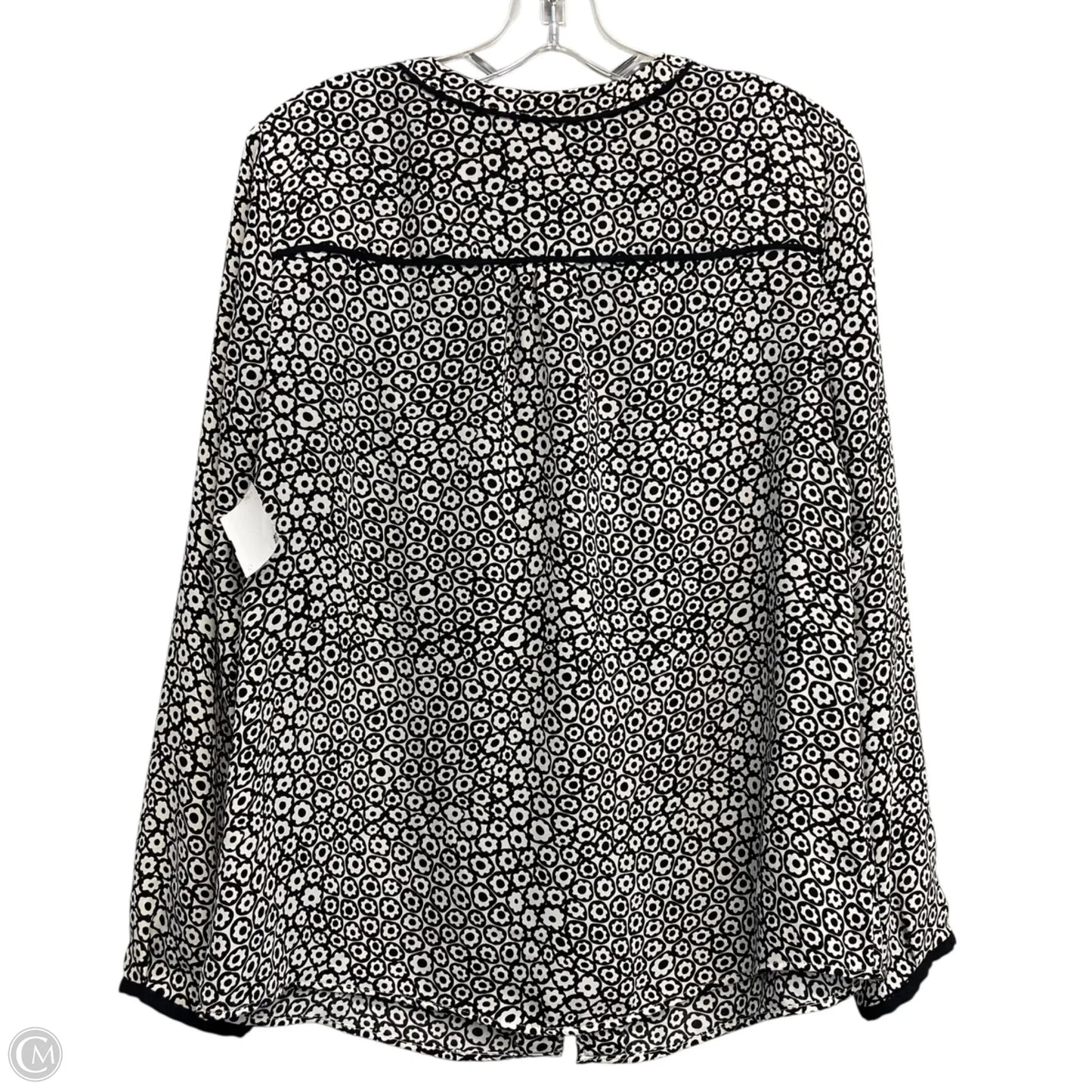 Top Long Sleeve By Talbots In Black & White, Size: M