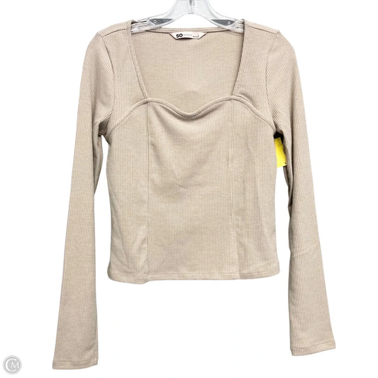 Top Long Sleeve By So In Beige, Size: L