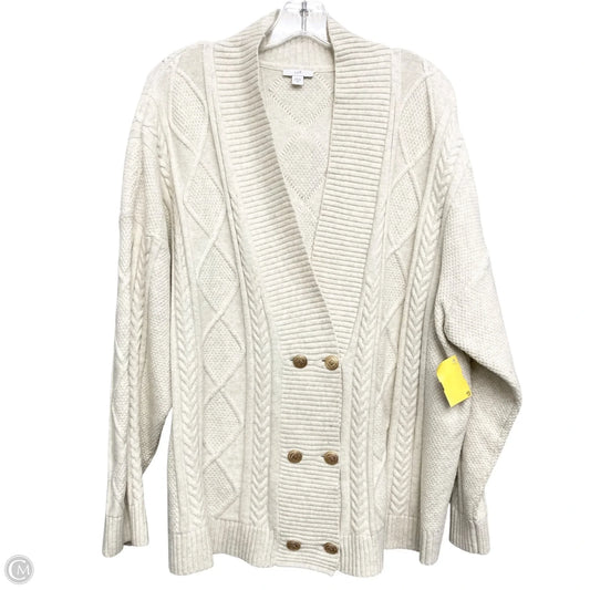 Sweater Cardigan By J. Jill In Ivory, Size: 2x