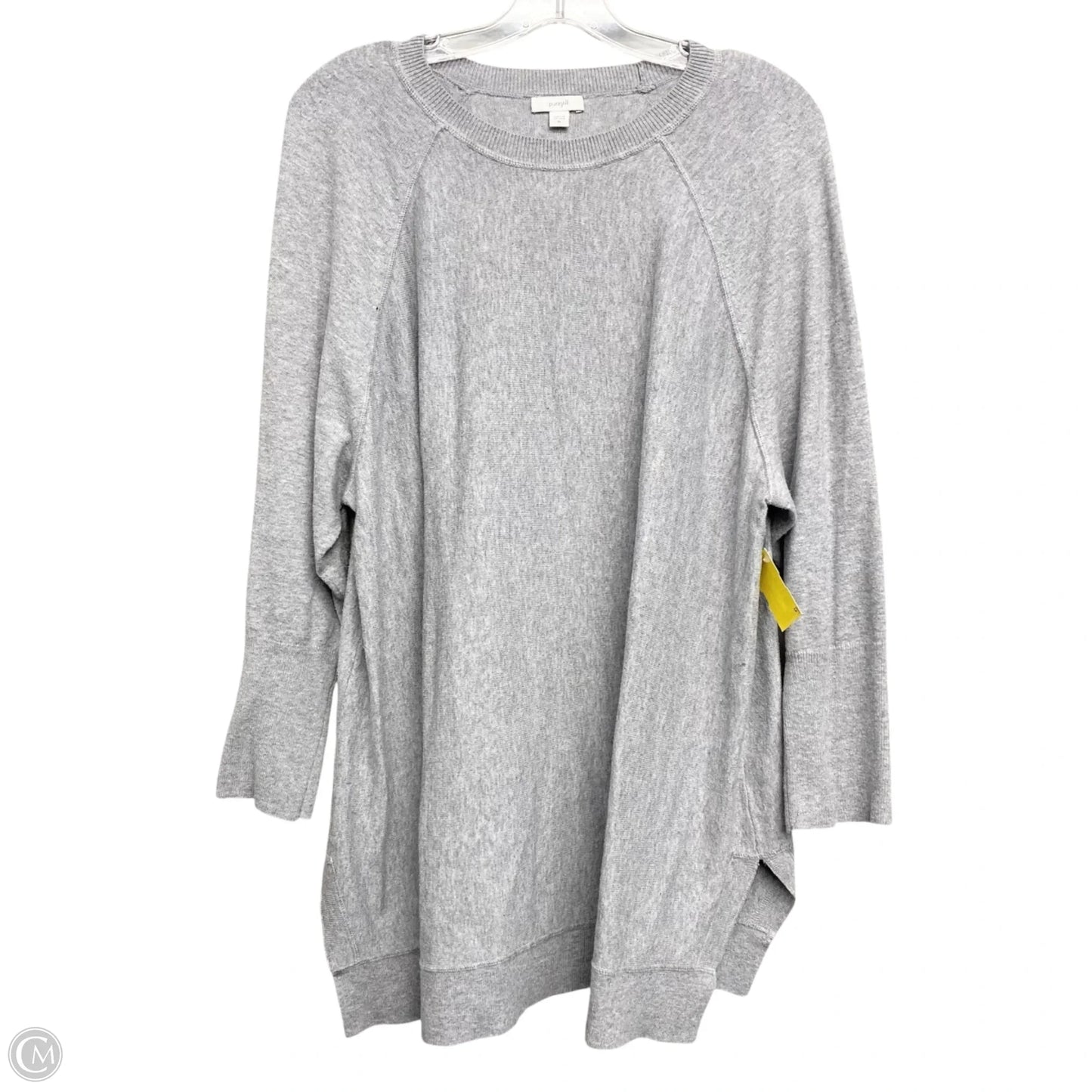 Top Long Sleeve By Pure Jill In Grey, Size: Xl