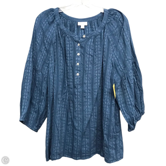 Top Long Sleeve By J. Jill In Blue, Size: Xl