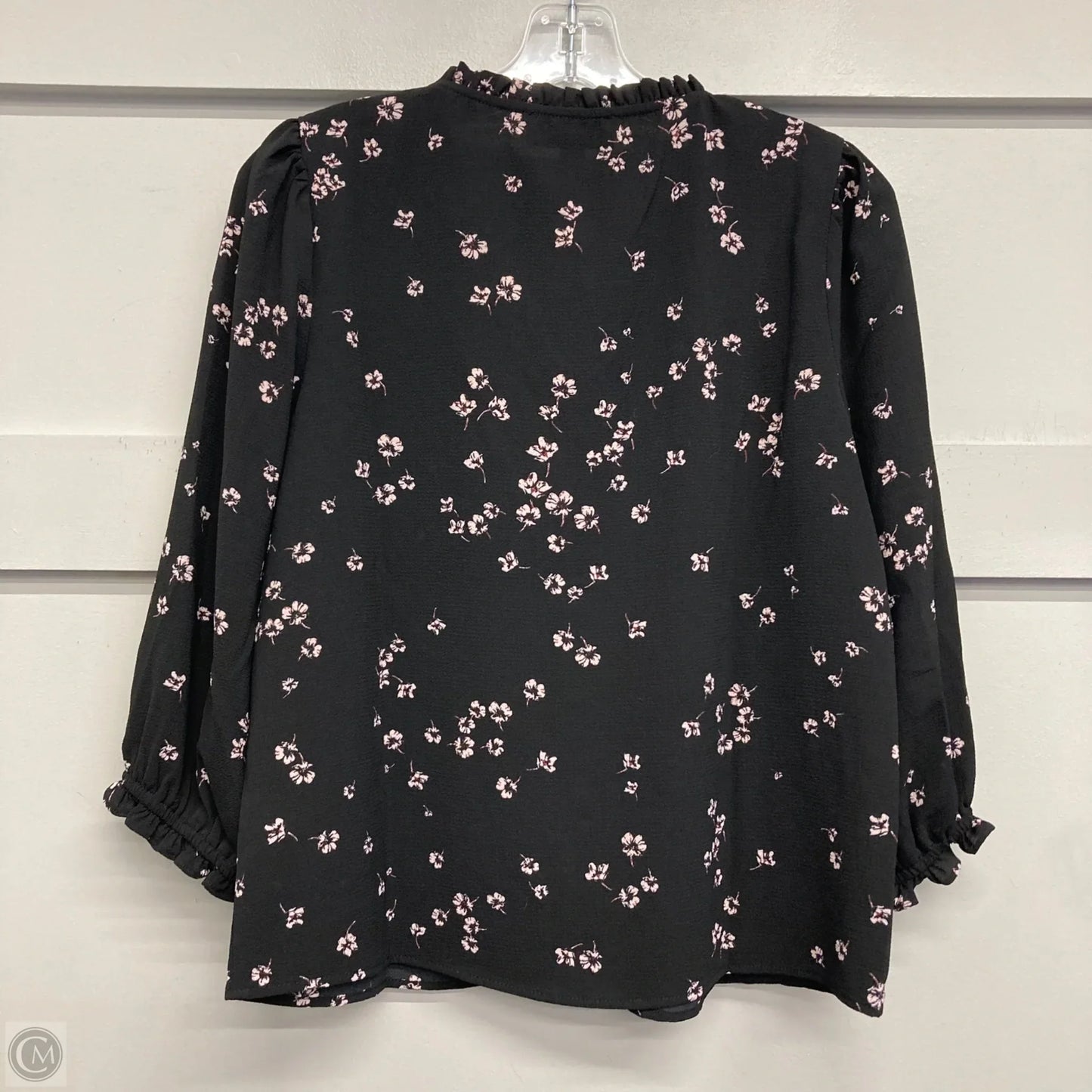 Top Long Sleeve By Cece In Black & Pink, Size: S