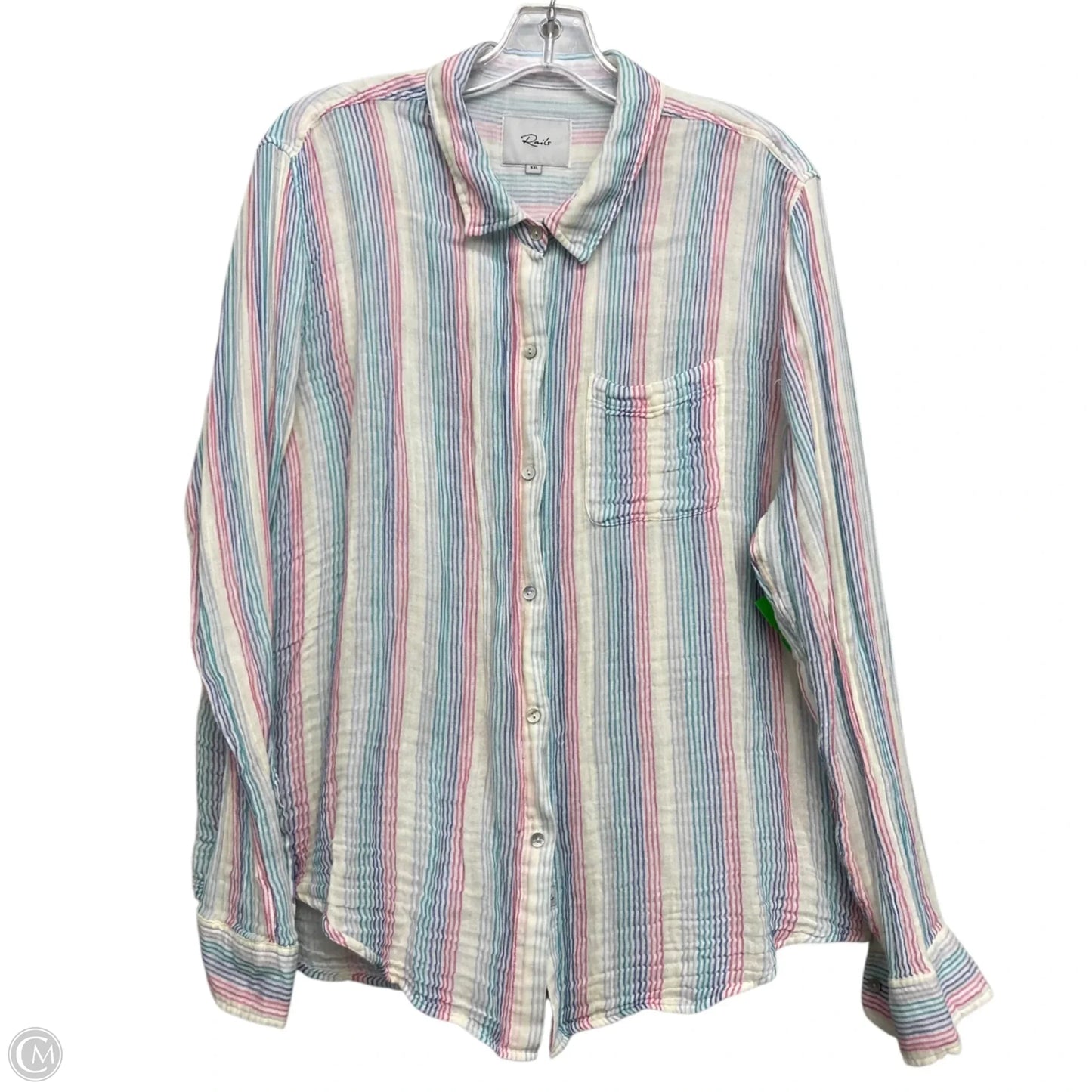 Top Long Sleeve By Rails In Striped Pattern, Size: 1x