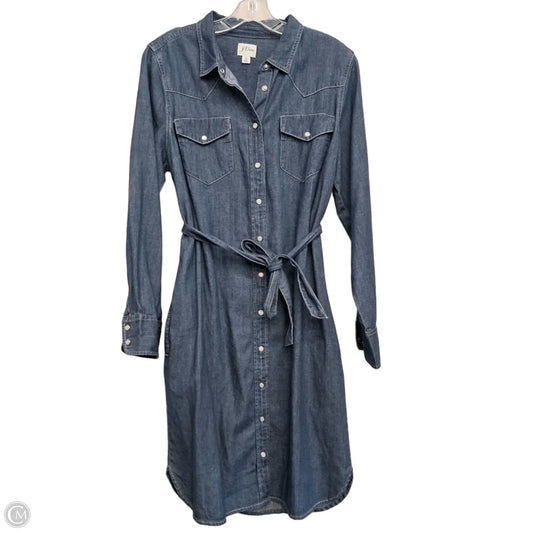 Dress Casual Midi By J. Crew In Blue Denim, Size: M