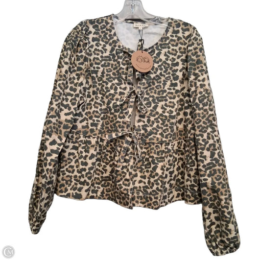 Blazer By Aaron & Amber In Leopard Print, Size: L
