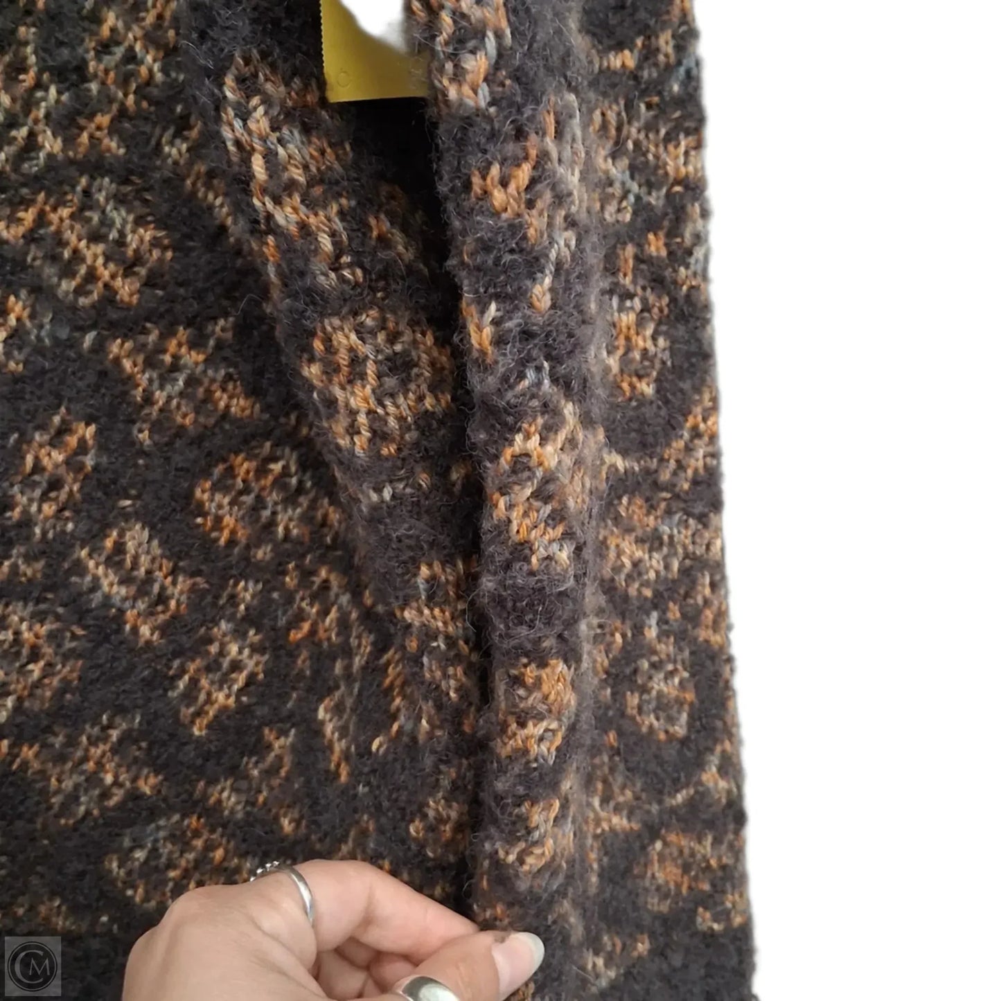 Sweater Designer By Coach In Brown & Gold & Blue, Size: Xl