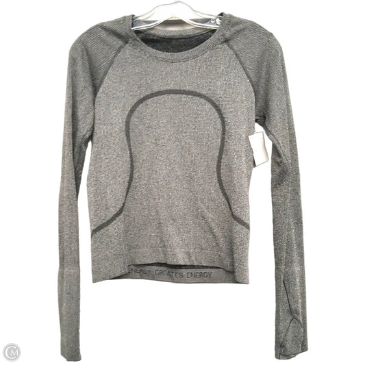 Athletic Top Long Sleeve Crewneck By Lululemon In Grey, Size: S