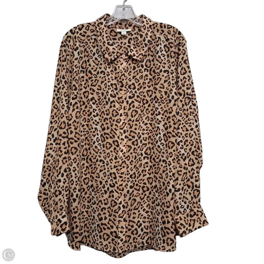 Blouse Long Sleeve By On 34th In Animal Print, Size: 3x